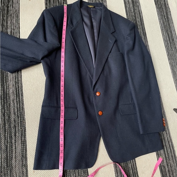 Vintage Two Button Navy Blue 100% Wool Sport Coat by Farah Clothing Co. Size:46L - Picture 11 of 16